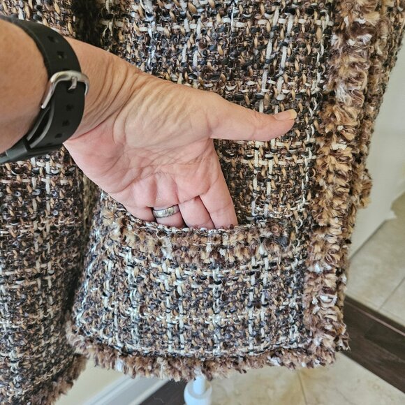 Rafaella Brown Tweed Woman`s Jacket -Blazer size 6 - Picture 4 of 10